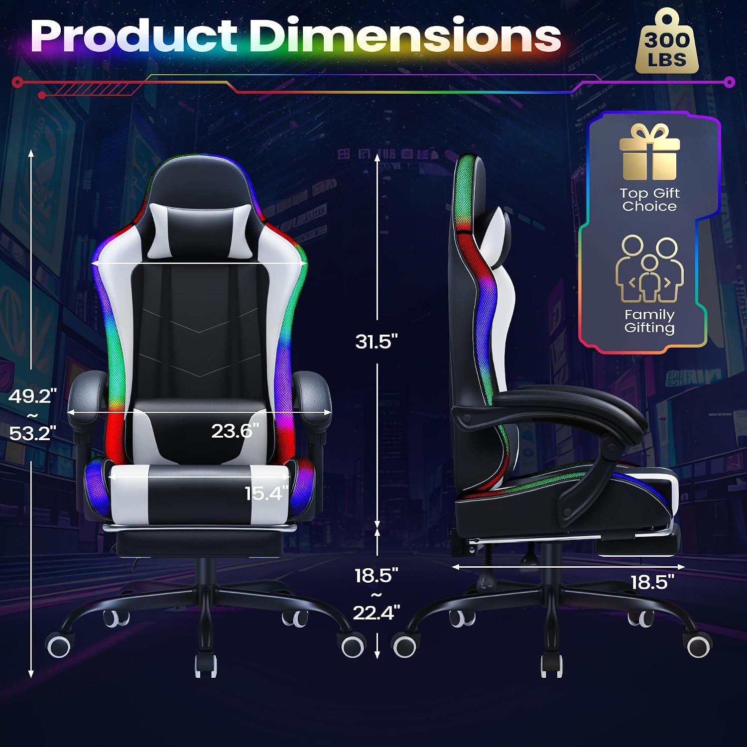 Homall Gaming Chair, Ergonomic - Massage 评论和价格